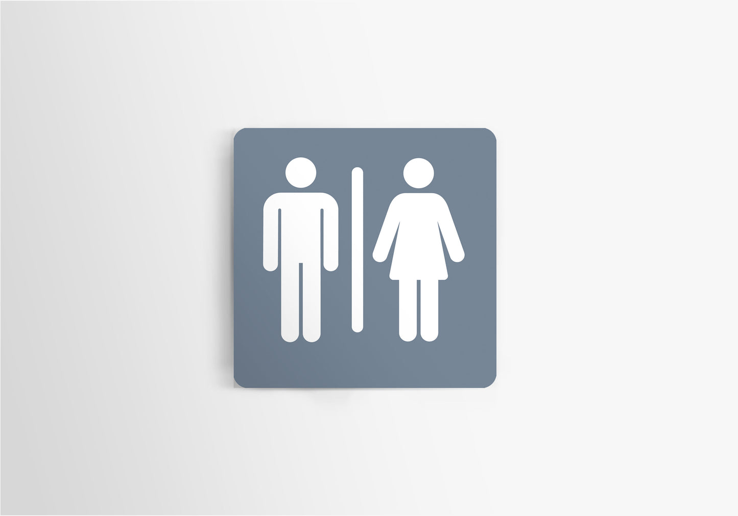 Sign Airport WC Grey 13x13cm