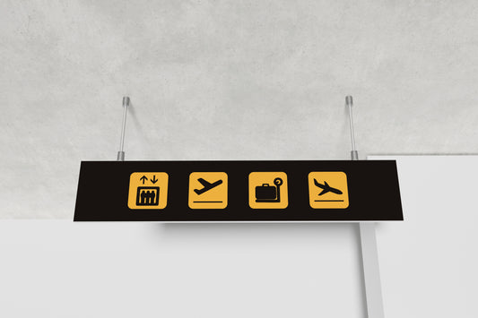 Signage Airport Icons Black 159x30cm