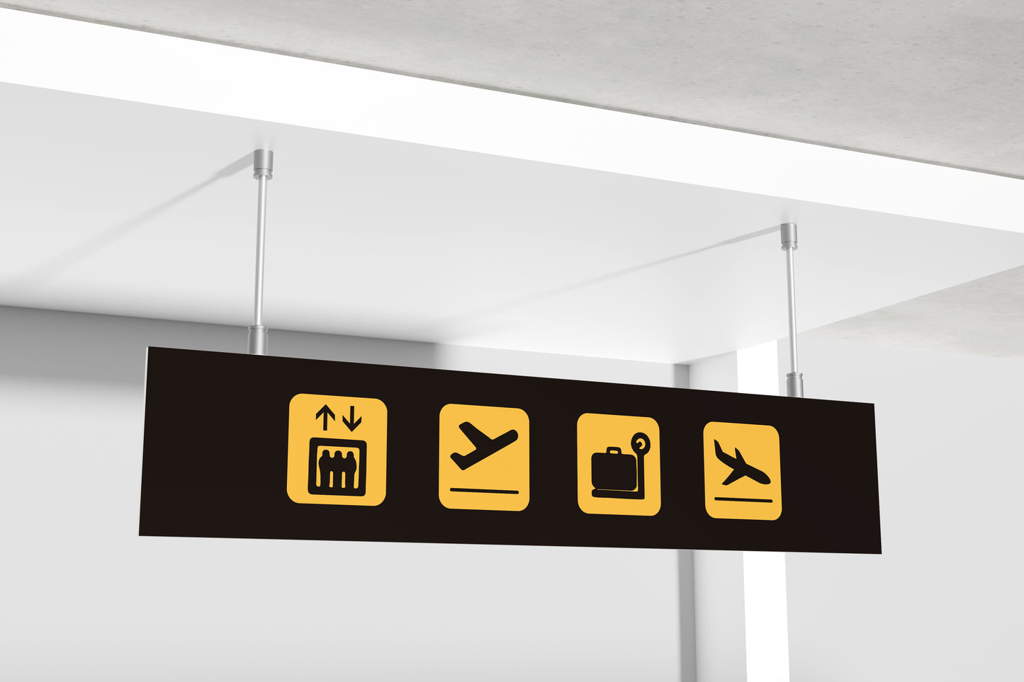 Signage Airport Icons Black 159x30cm