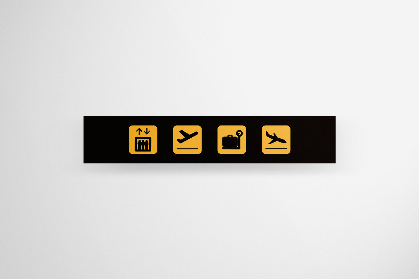 Signage Airport Icons Black 159x30cm