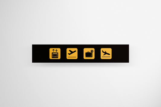 Signage Airport Icons Black 159x30cm