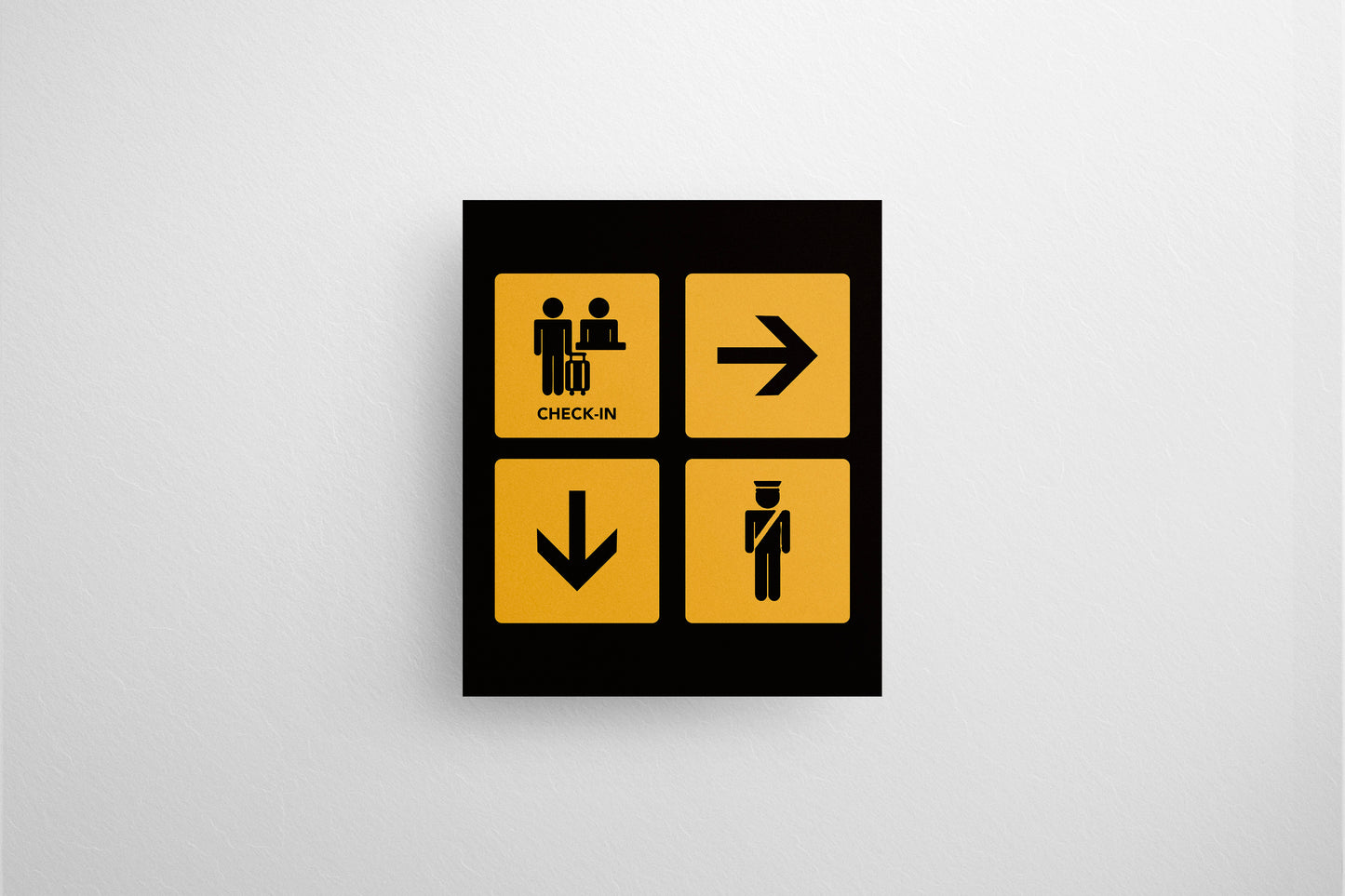 Signage Airport Icons Check-In Black 135x160cm