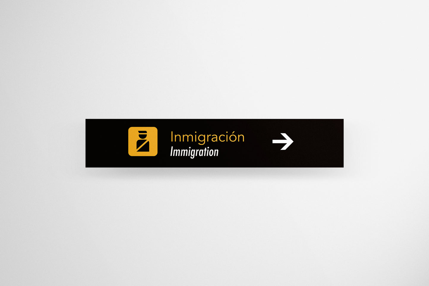 Signage Airport Immigration Black 159x30cm