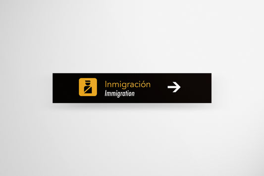 Signage Airport Immigration Black 159x30cm