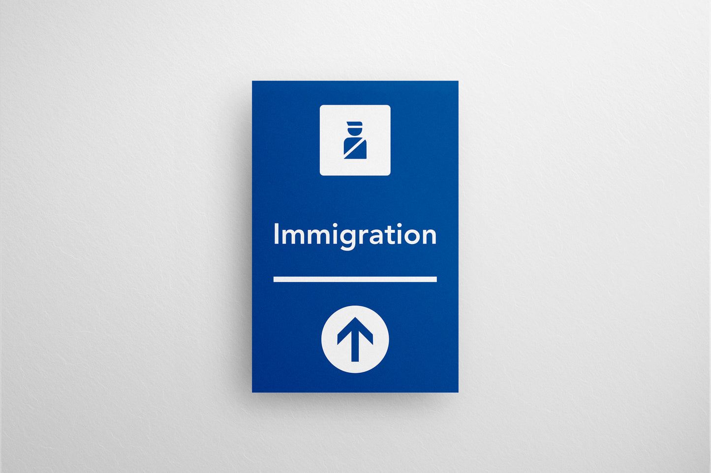 Signage Airport Immigration Blue 40x60.5cm