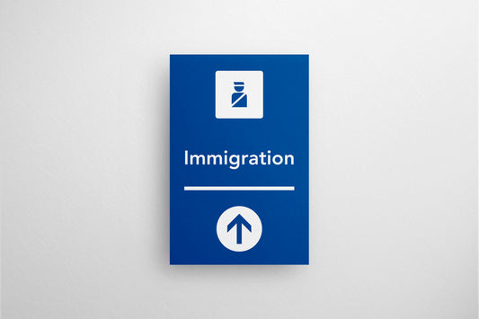 Signage Airport Immigration Blue 40x60.5cm