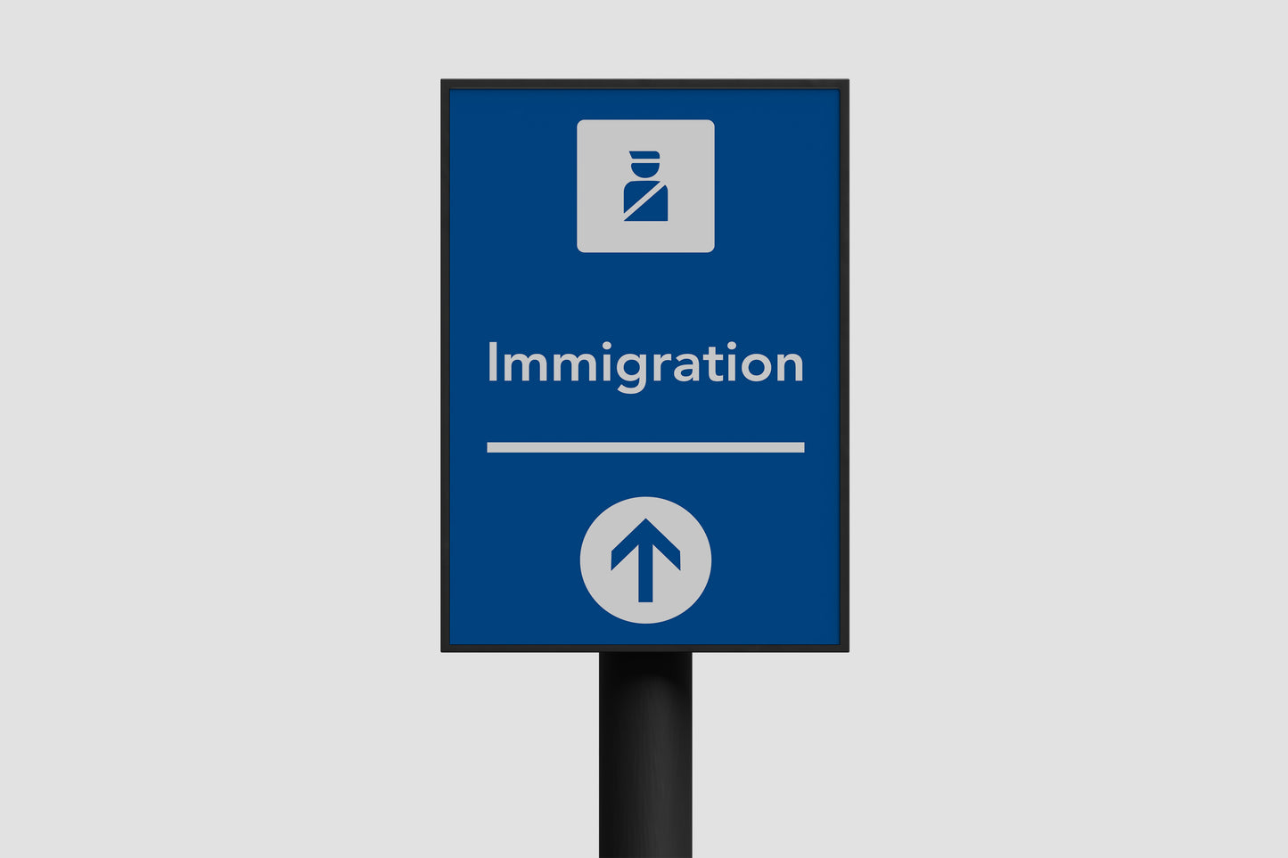 Signage Airport Immigration Blue 40x60.5cm