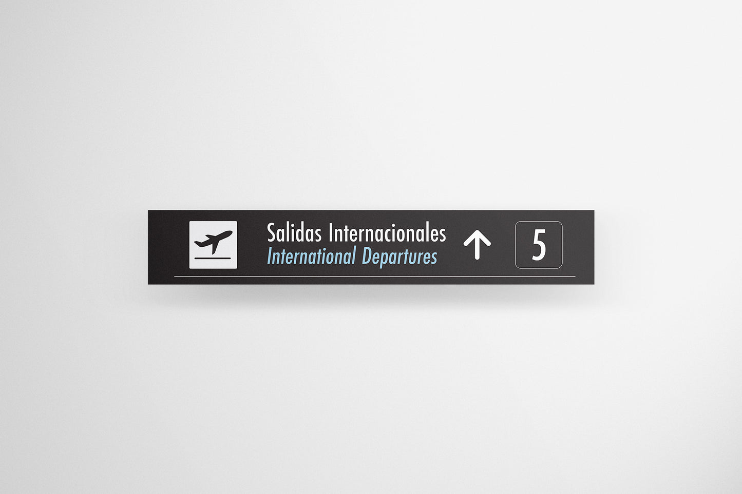 Signage Airport Inernational Departures Grey 300x50cm