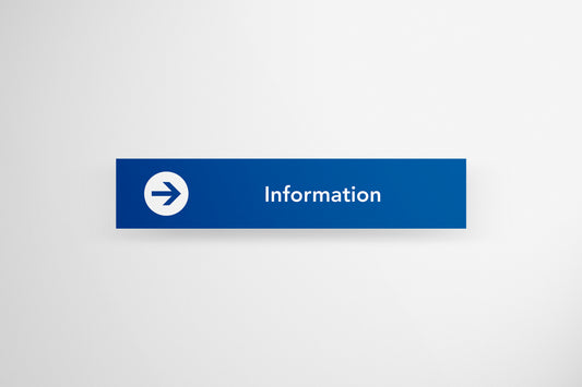 Signage Airport Information Blue 150x30cm