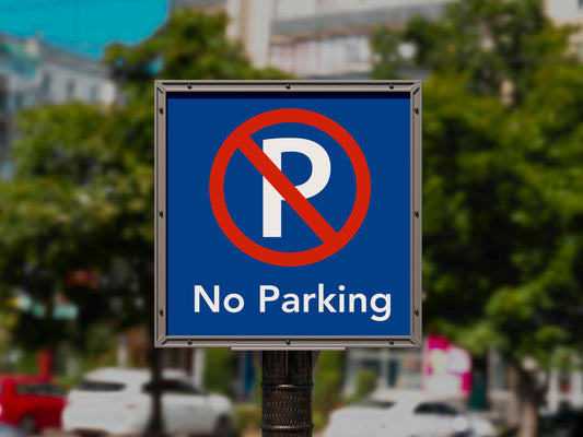 Sign Airport No Parking Blue 61x61cm