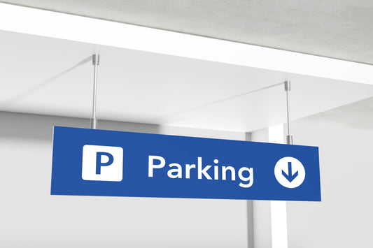 Signage Airport Parking Blue 300x75cm