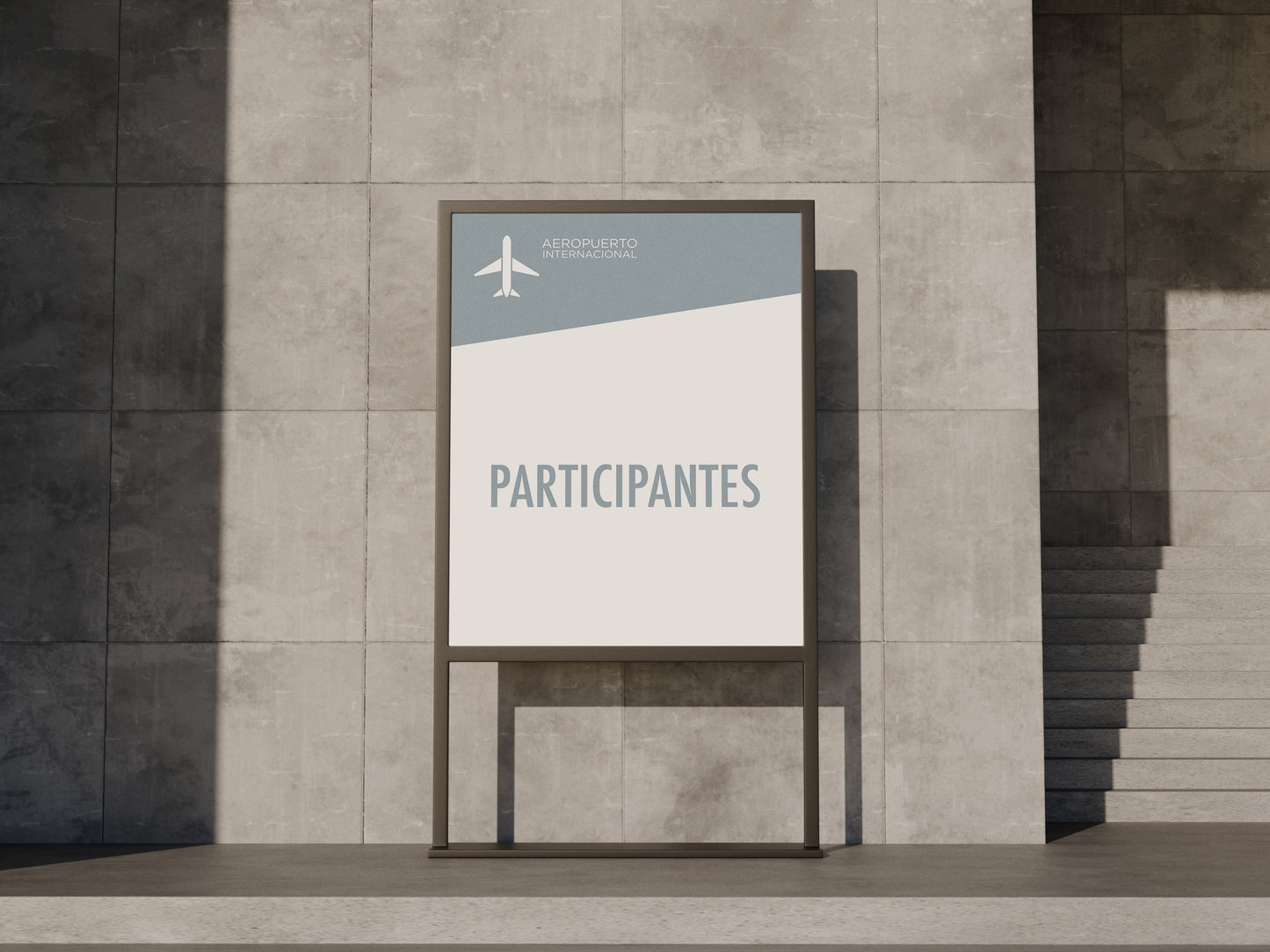 Signage Airport Participantes White Grey 21.5x27.9cm