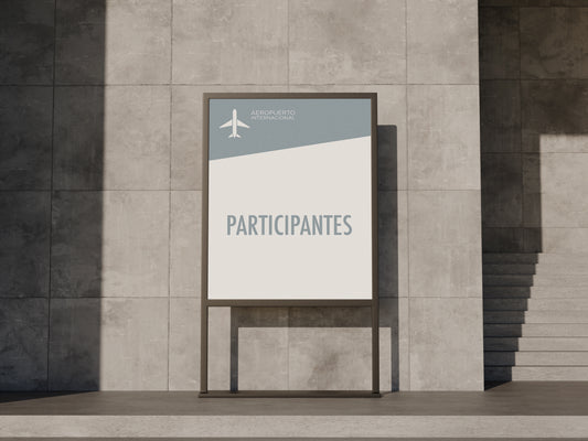 Signage Airport Participantes White Grey 21.5x27.9cm