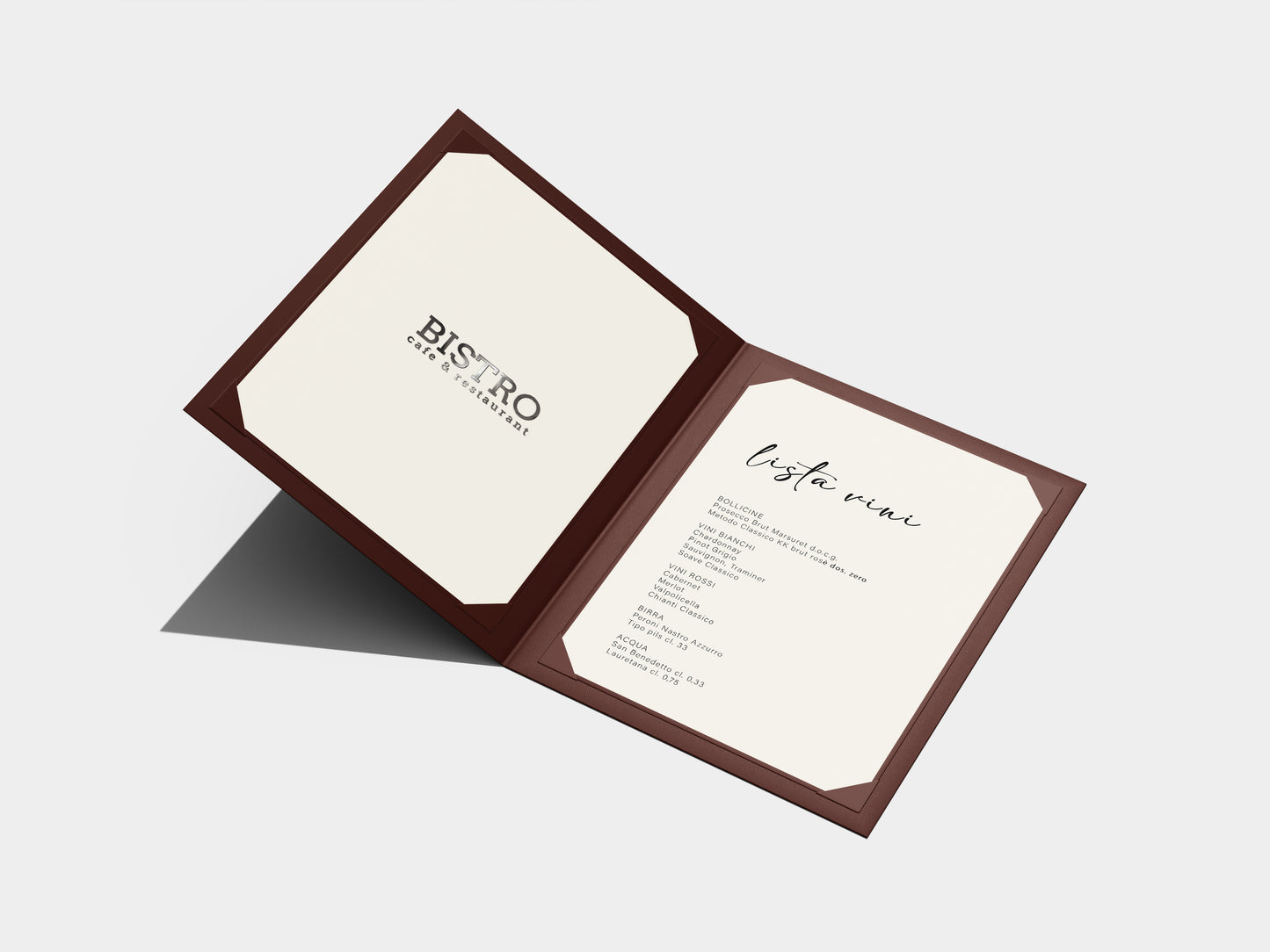 Prop Menú Italian Restaurant Bistro 17.9x24.9cm