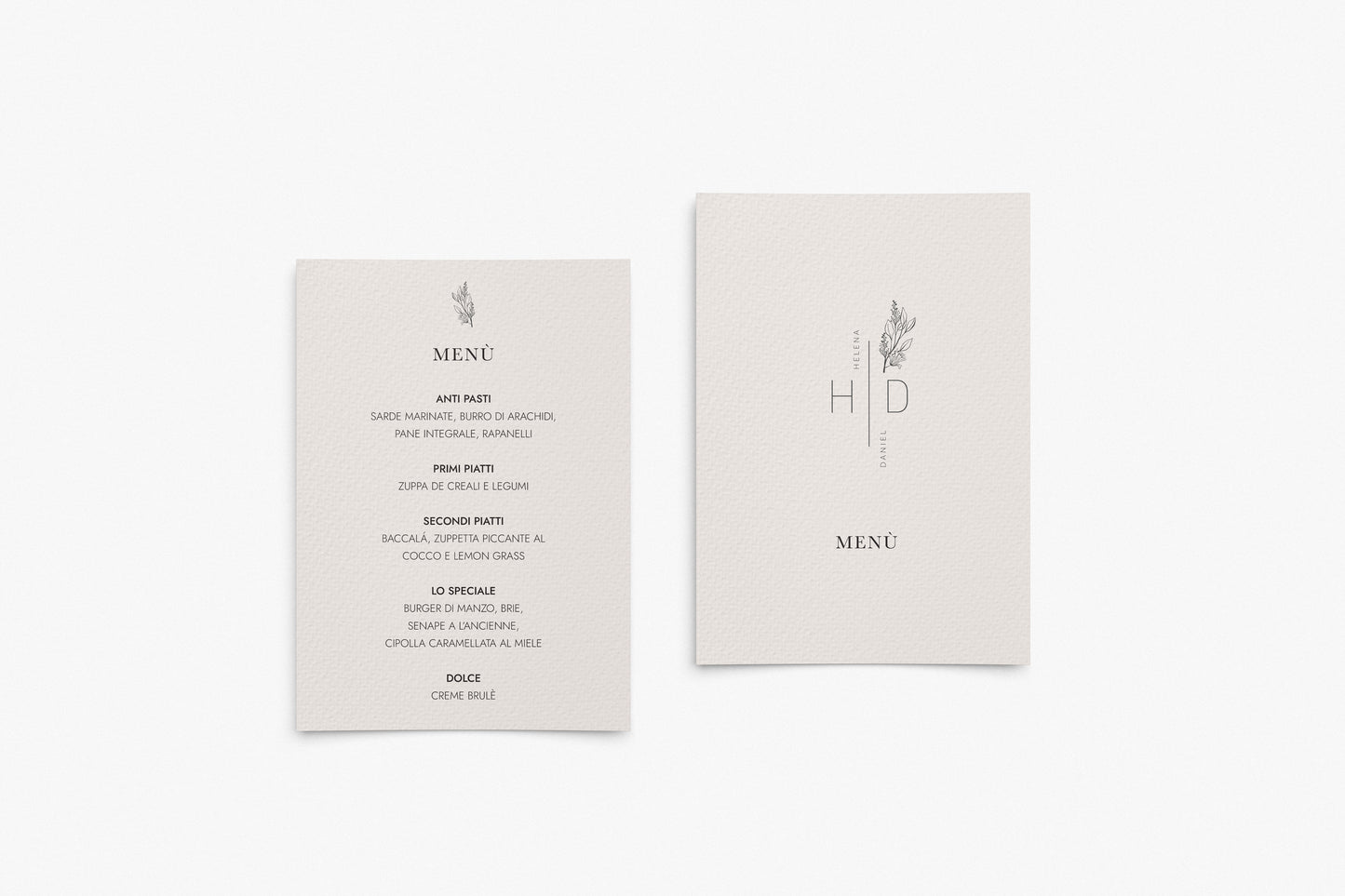 Prop Menú Italian Restaurant Helena & Daniel 17.9x24.9cm