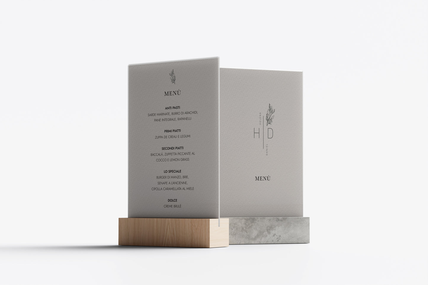 Prop Menú Italian Restaurant Helena & Daniel 17.9x24.9cm