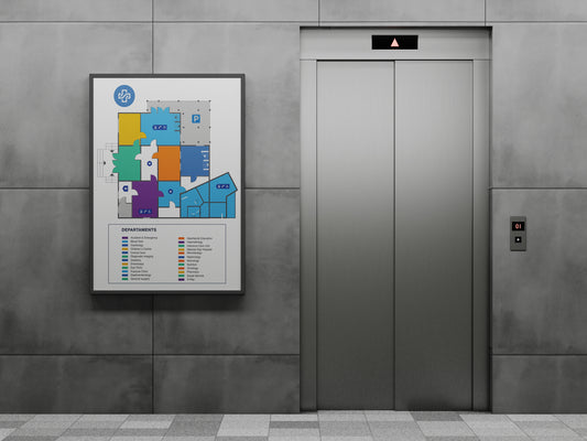 Signage Hospital Departaments Map Vertical 61.2x81.2cm