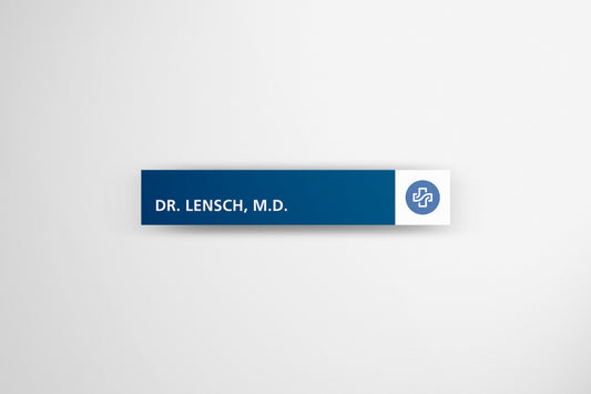 Signage Hospital Doctor Lensh Blue 46.3x8.2cm