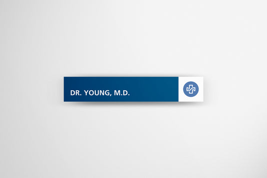 Signage Hospital Doctor Young Blue 46.3x8.2cm