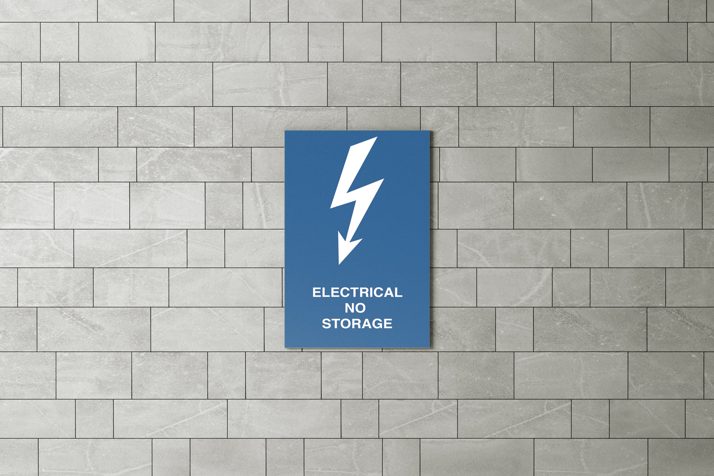 Sign Electrical No Storage Blue 10x17cm