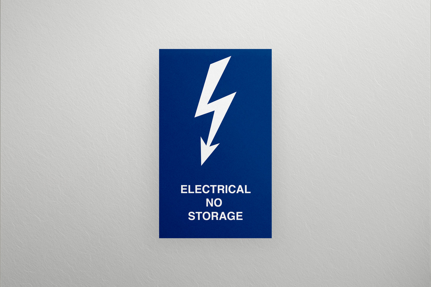 Sign Electrical No Storage Blue 10x17cm