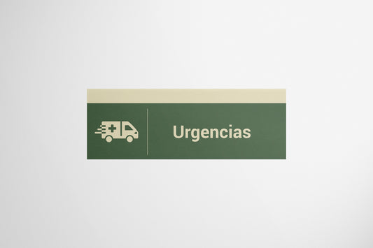 Signage Hospital Emergencies Urgencias Green 43.1x15.3cm