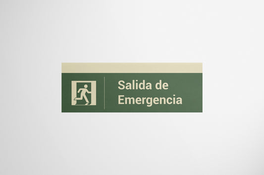 Signage Hospital Emergency Exit Green 43.1x15.3cm