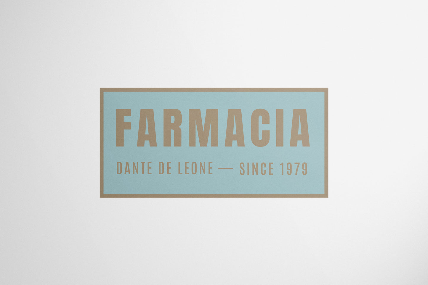 Signage Hospital Farmacia Dante De Leone Blue Brown 110x53cm