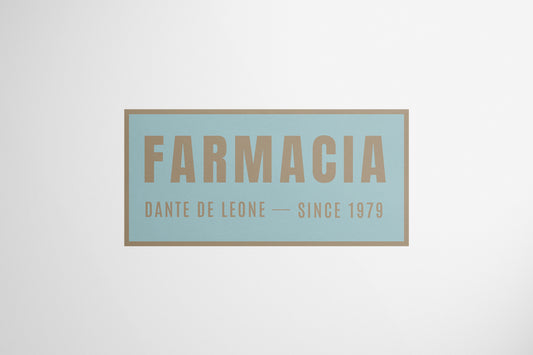Signage Hospital Farmacia Dante De Leone Blue Brown 110x53cm
