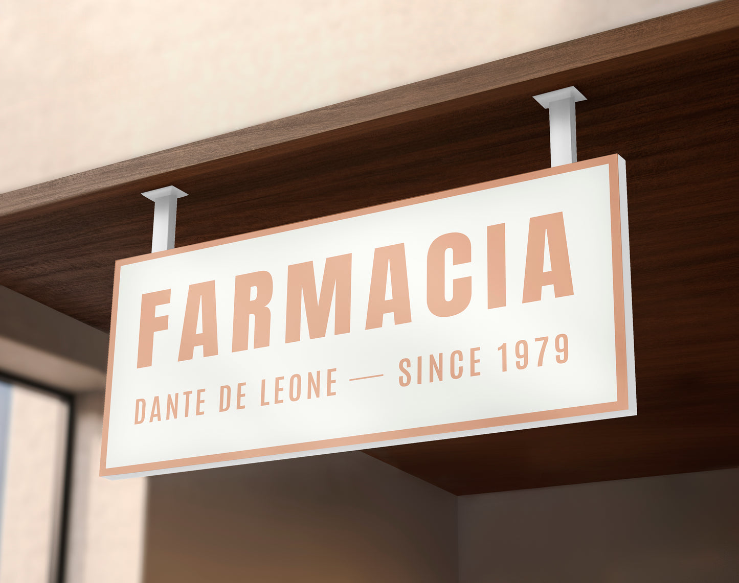 Signage Hospital Farmacia Dante De Leone Orange 110x53cm