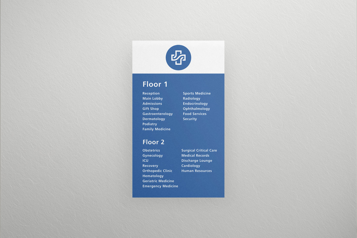 Signage Hospital Floors 57.7x98.4cm