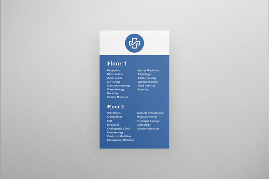 Signage Hospital Floors 57.7x98.4cm