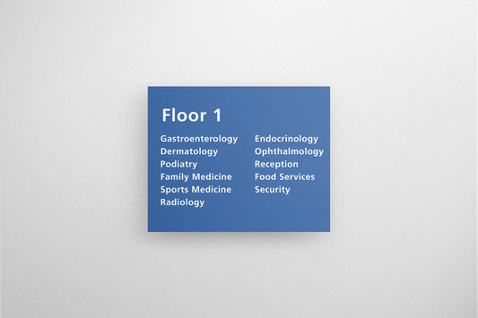 Signage Hospital Floor 1 Blue 50x40cm
