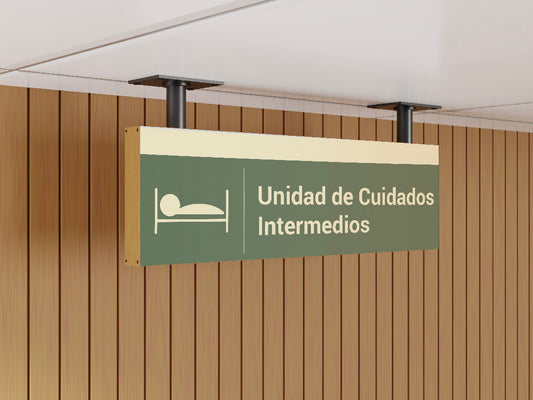 Signage Hospital Intermediate Care Green 43.1x15.3cm