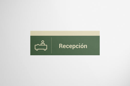 Signage Hospital Reception Green 43.1x15.3cm