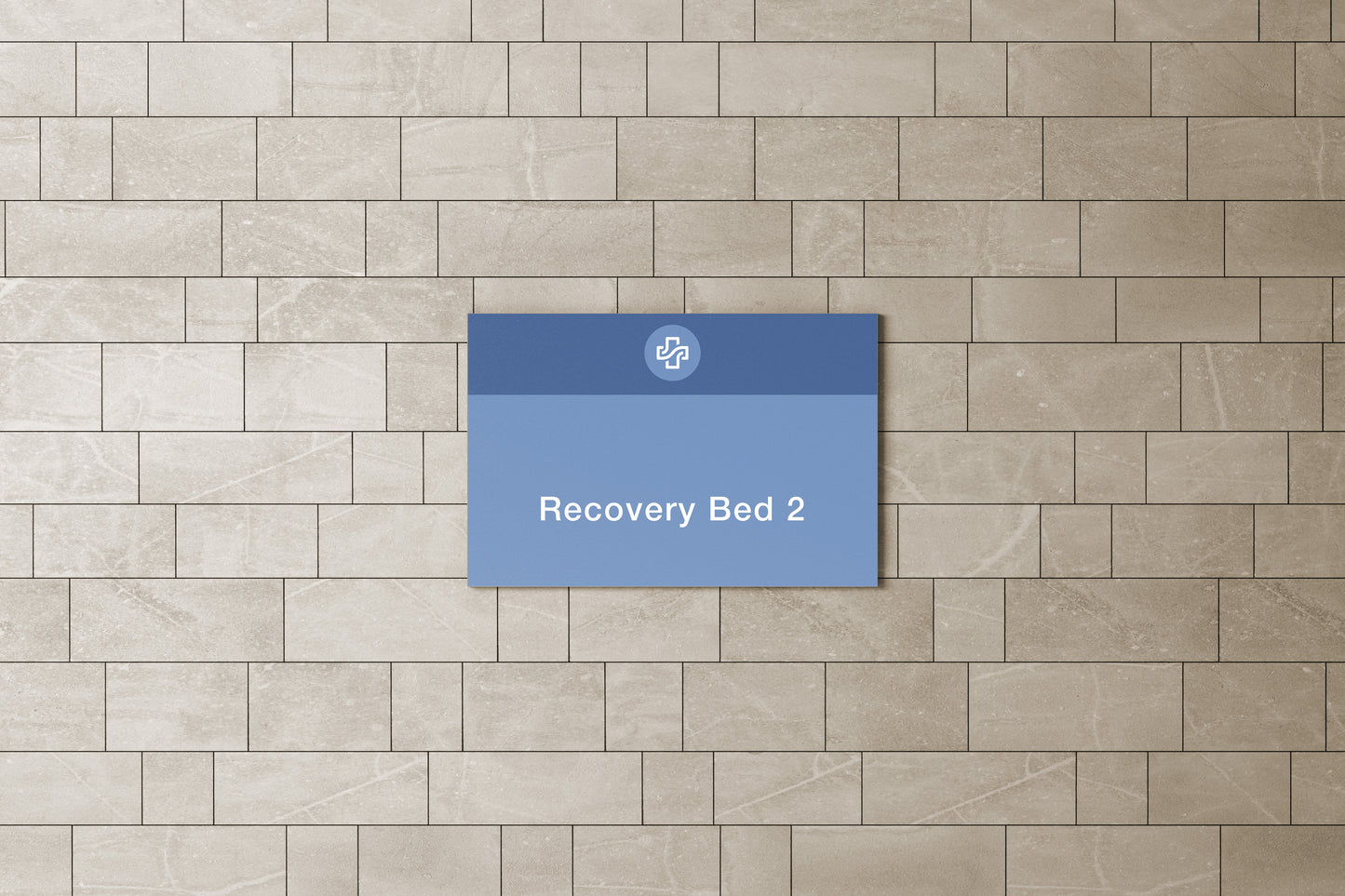 Signage Hospital Recovery Bed 1-6 Blue 20.9x14.9cm