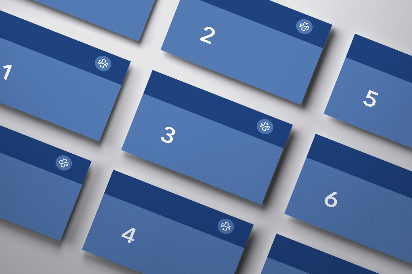 Signage Hospital Room 1-6 Blue 22x14cm, 15×9 cm & 20.9×14.9 cm