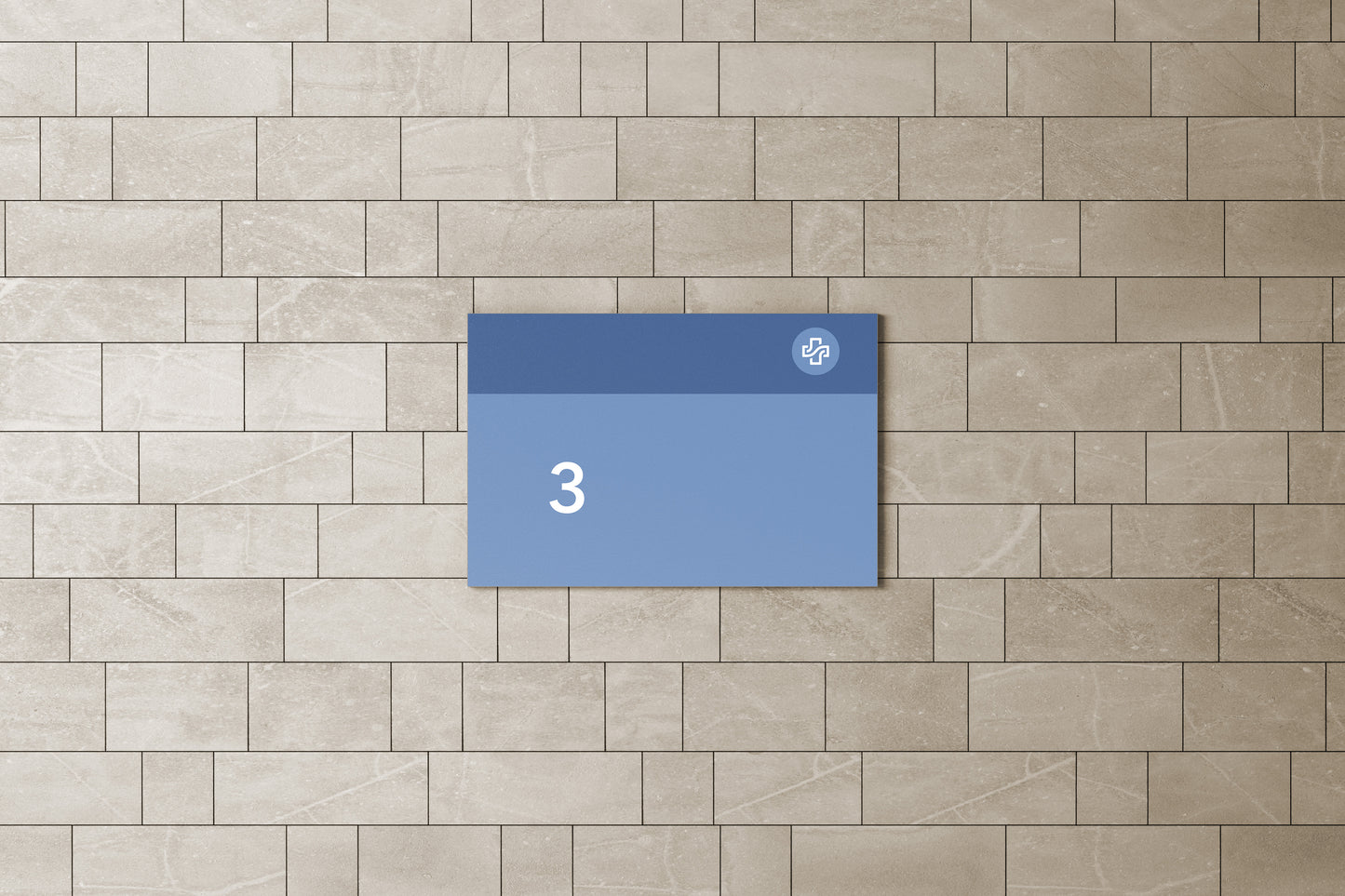 Signage Hospital Room 1-6 Blue 22x14cm, 15×9 cm & 20.9×14.9 cm
