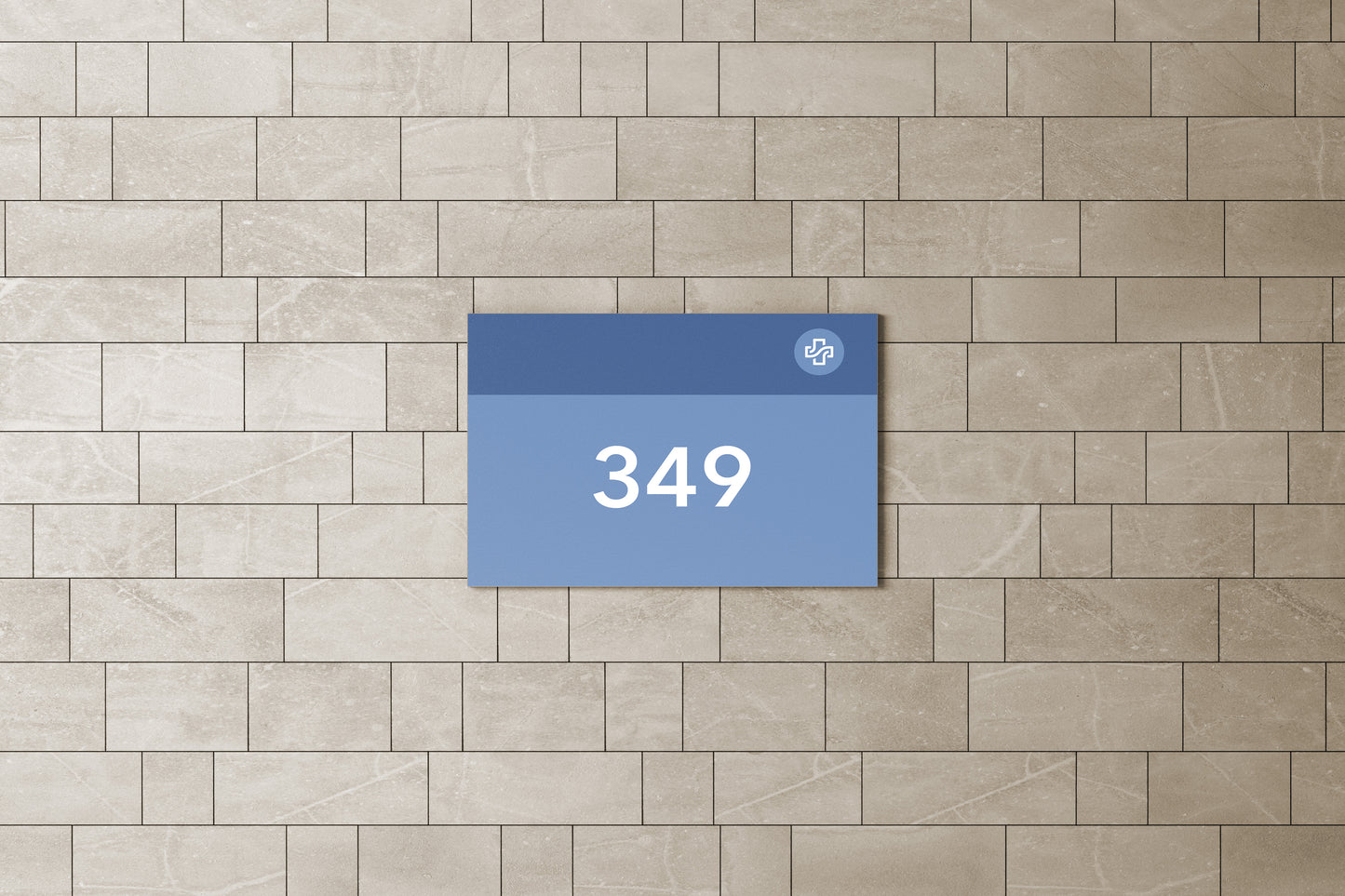 Signage Hospital Room 344-349 Blue 20.9x14.9cm