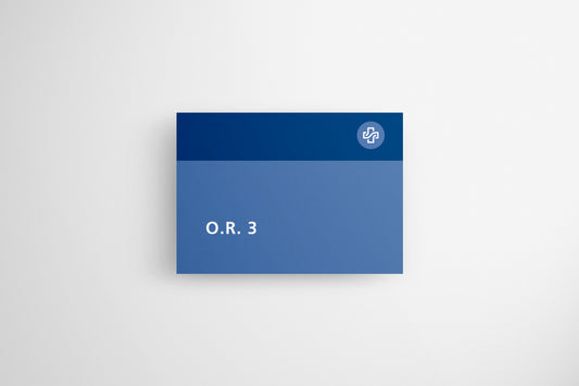 Signage Hospital Room OR3 Blue 20.9x14.9cm