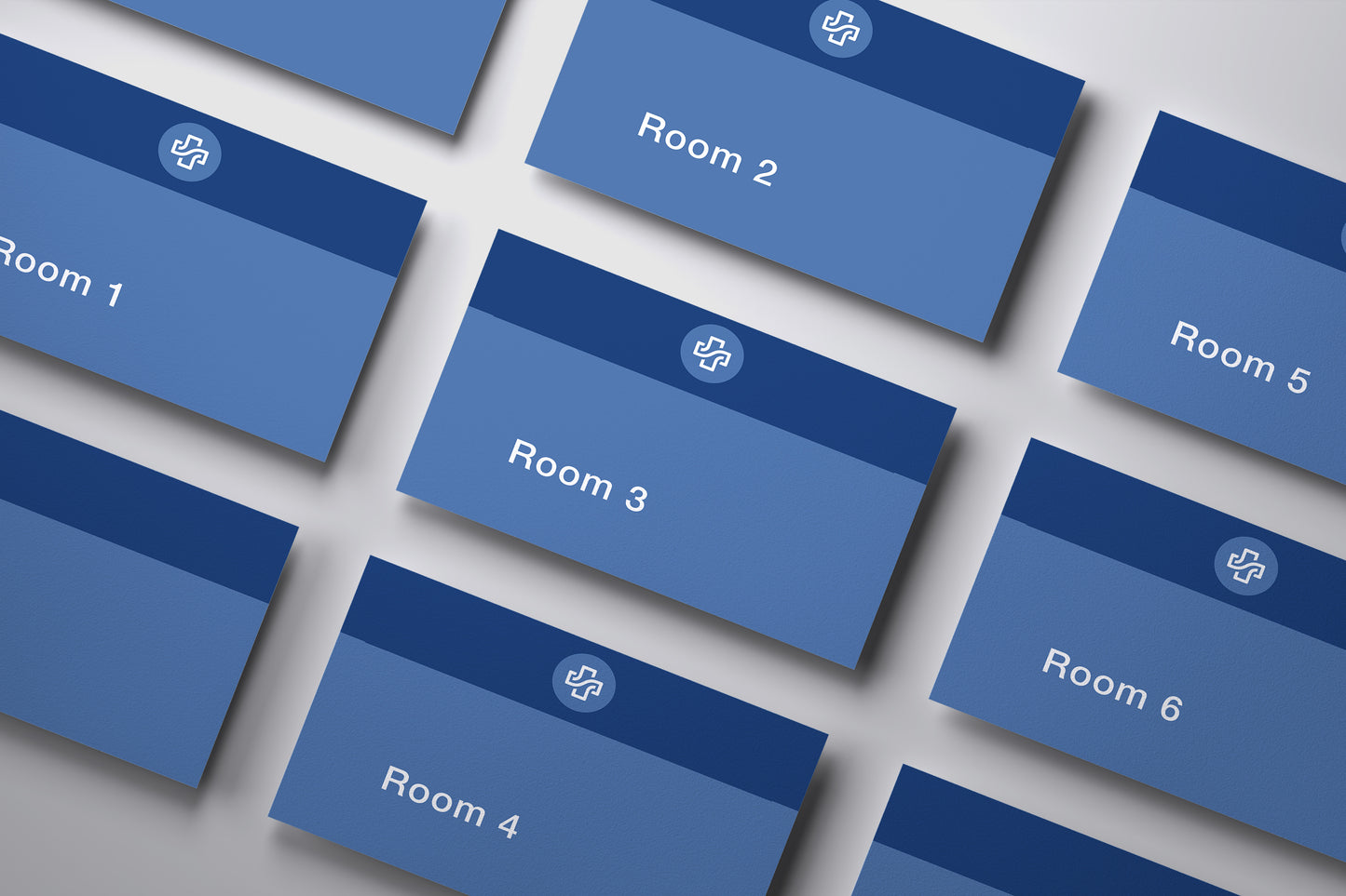 Signage Hospital Rooms 1-6 Blue 20.9x14.9cm
