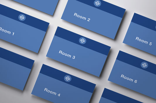 Signage Hospital Rooms 1-6 Blue 20.9x14.9cm