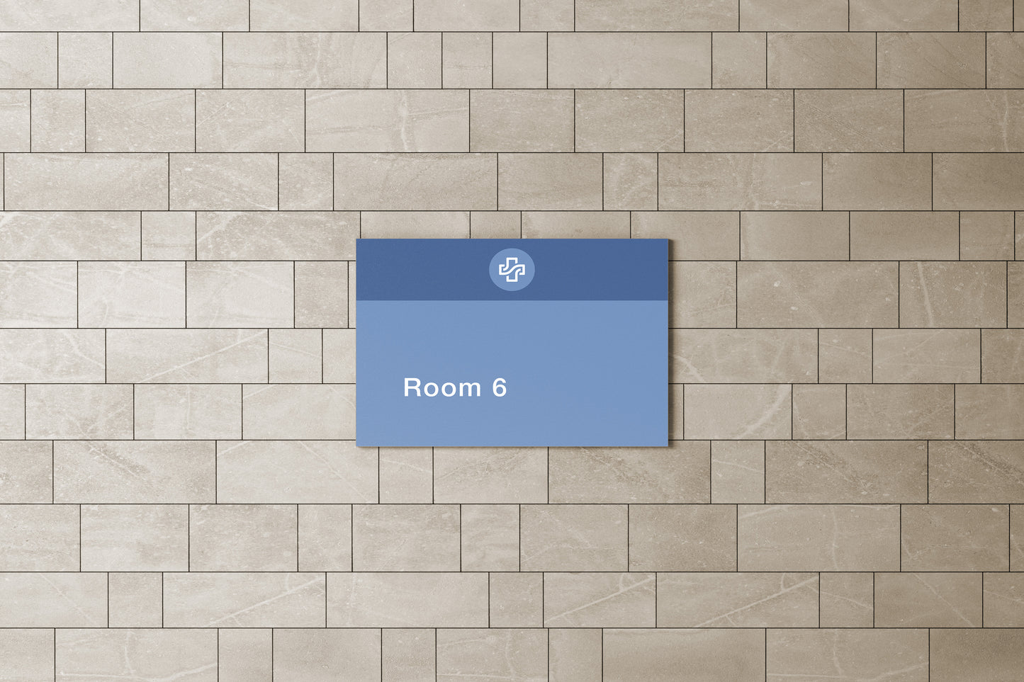 Signage Hospital Rooms 1-6 Blue 20.9x14.9cm