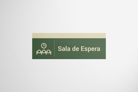 Signage Hospital Waiting Room Green 43.1x15.3cm