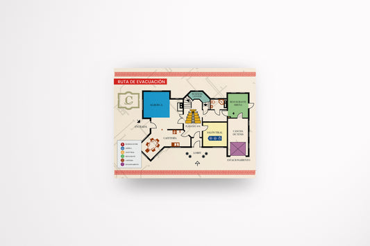 Print Hotel Signage Map 28.5x22cm