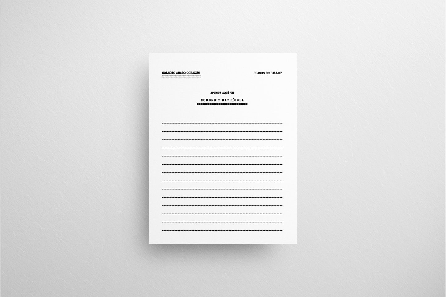 Print School Advice Ballet Classes Registration 21.5x27.9cm
