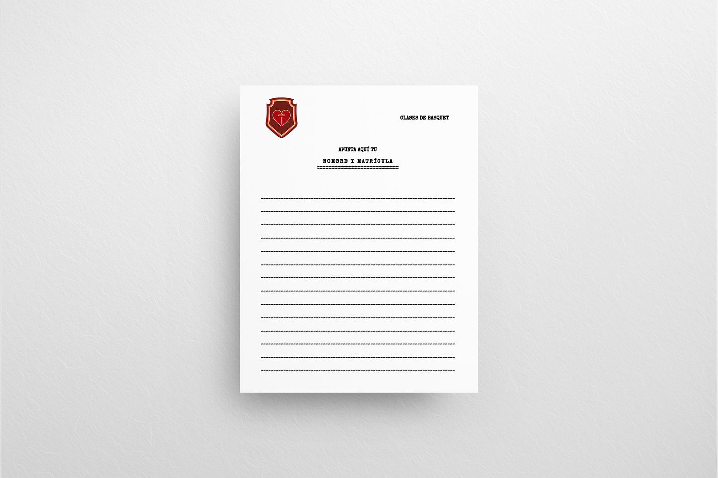 Print School Advice Basketball Classes Registration 21.5x27.9cm