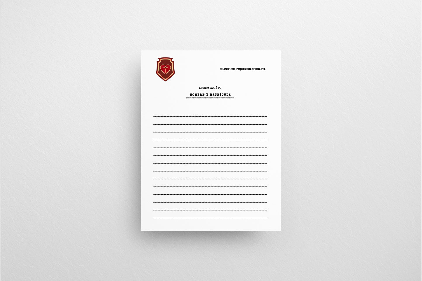 Print School Advice Classes Registration Taquimecanografía 21.5x27.9cm