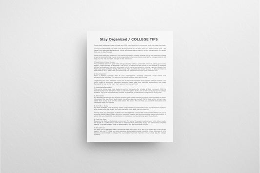 Print School Advice Organization Tips 21.5x27.9cm