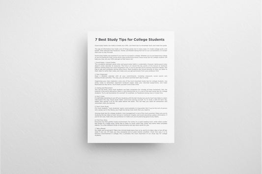 Print School Advice Study Tips 21.5x27.9cm